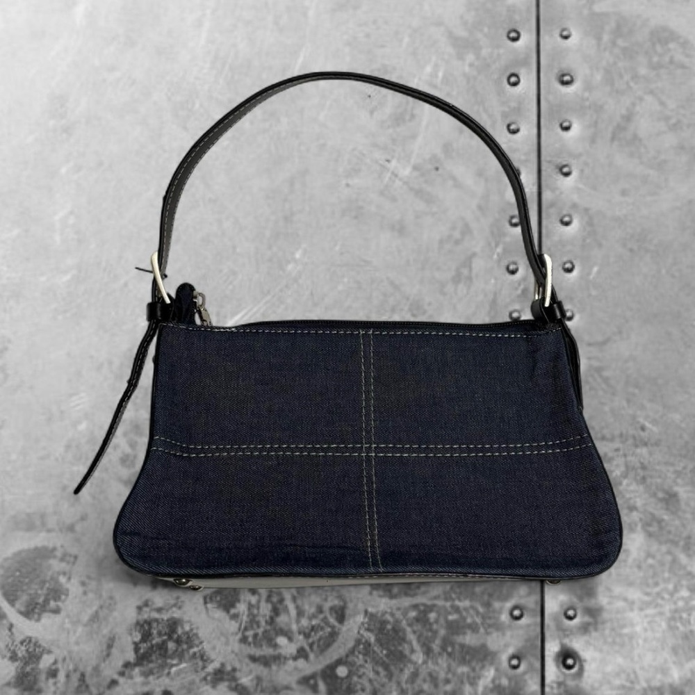 Elegant Black Denim Shoulder Bag